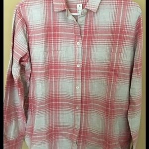 Flannel Sunday Shirt in pink plaid